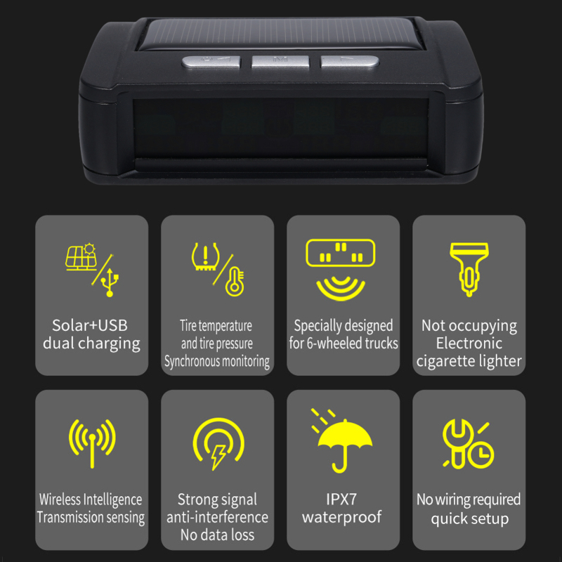 Carga solar dual + USB, resistente al agua IPX7, transmisión inalámbrica