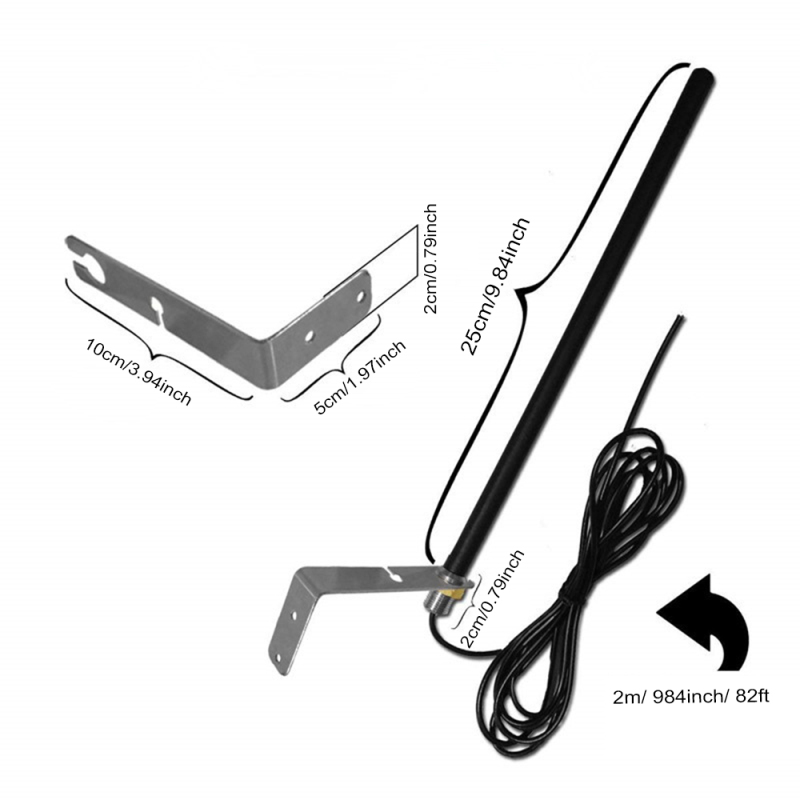 Antenne omnidirectionnelle 868 MHz - détail connecteur SMA et câble