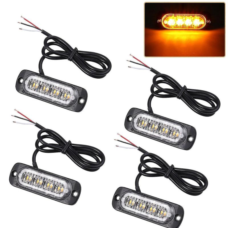 Feu stroboscopique Irovami 4 LED ambré vue générale