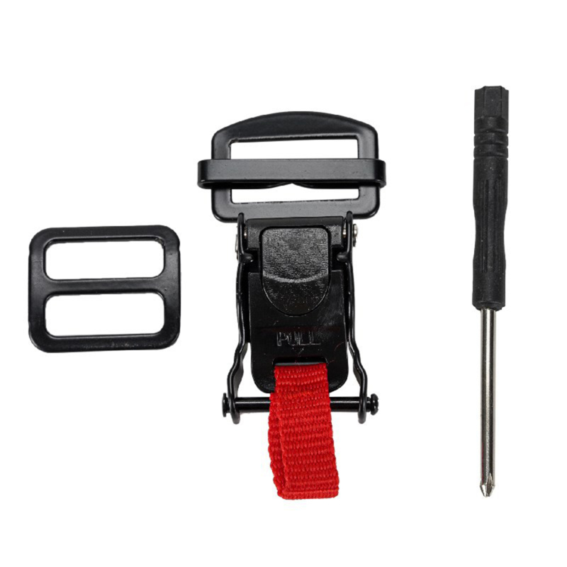 Kit boucle dégagement rapide pour casque – vue d'ensemble avec tournevis fourni
