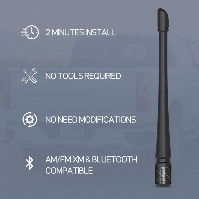 Ventajas: instalación en 2 minutos, no se requieren herramientas, compatible con AM/FM/XM