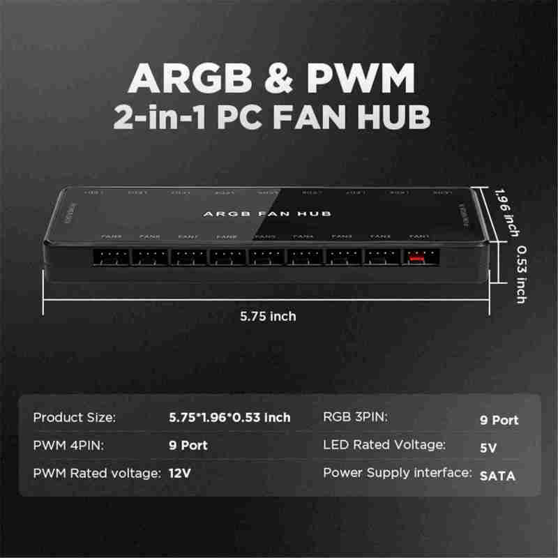 Irovami ARGB/PWM Hub - Vista completa