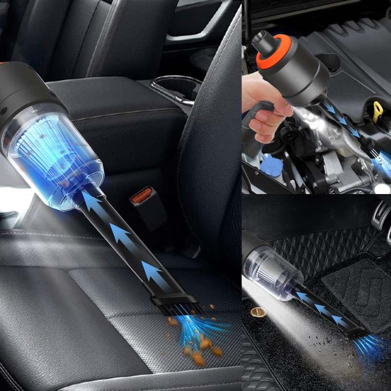 Detalle de la aspiradora con accesorios
