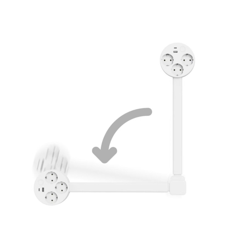 Montaje con velcro y rotación de 180° - uso detrás de un sofá