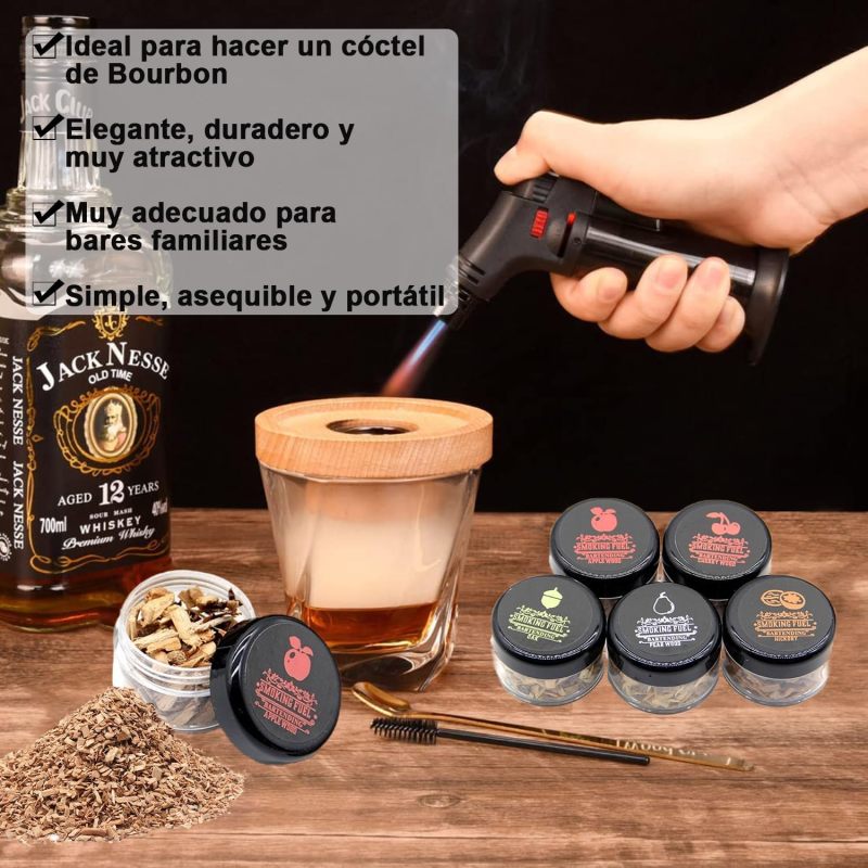 Kit ahumador de cócteles - Descripción general con todos los accesorios