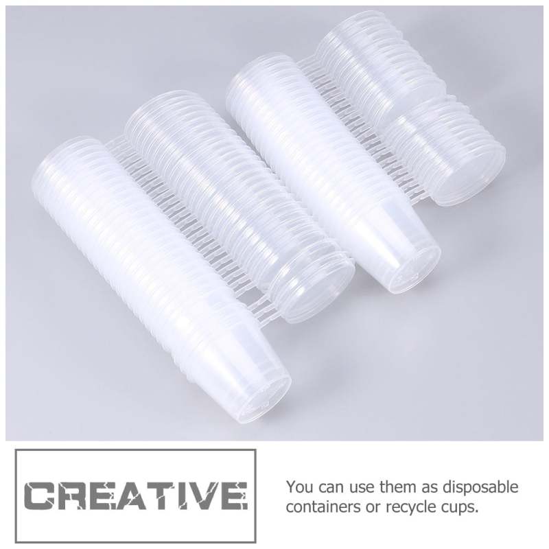Lot de 100 gobelets jetables avec couvercle Irovami - vue d'ensemble