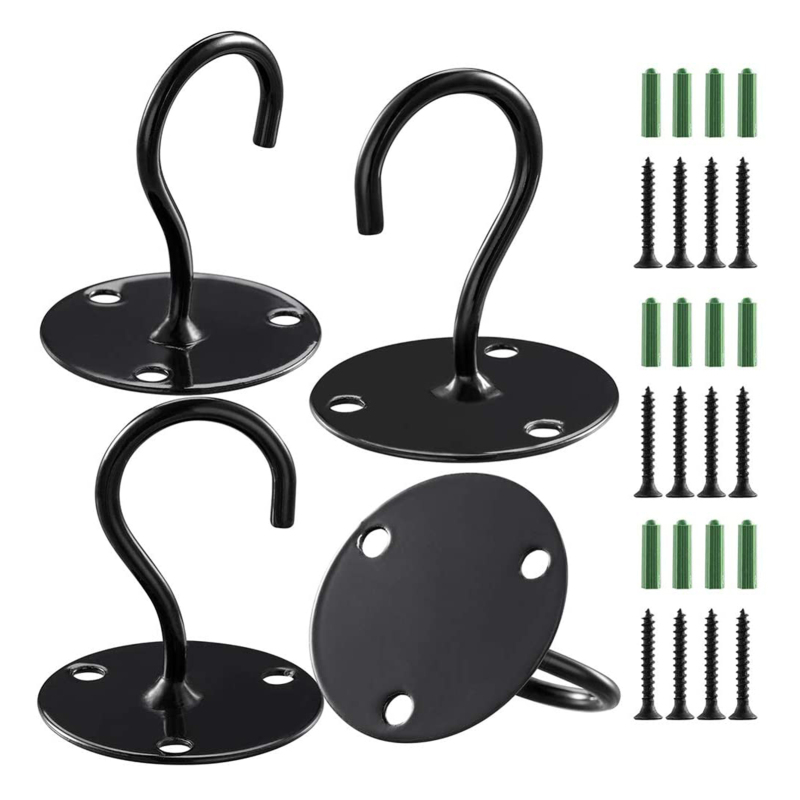 Lot de 4 crochets de plafond métal - vue d'ensemble