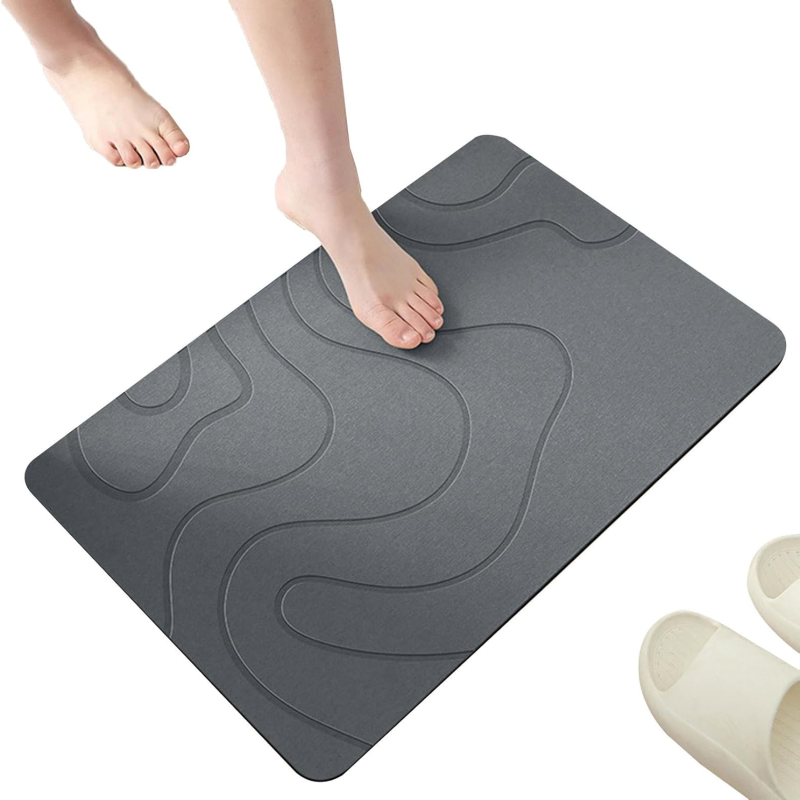 Tapis antidérapant en pierre de diatomée - utilisation dans la salle de bain