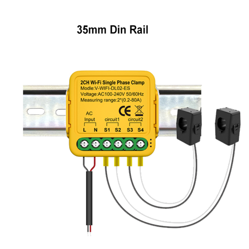 Monitor de energía WiFi con dos clips - Descripción general