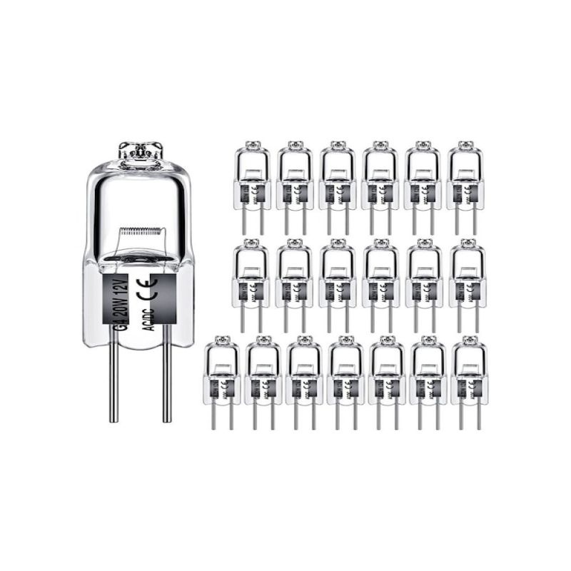Lot de 20 ampoules halogènes G4 20W 12V - vue d'ensemble