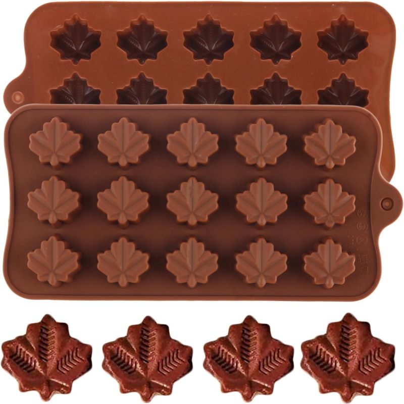 Moldes de silicona de hoja de arce - Juego de 2