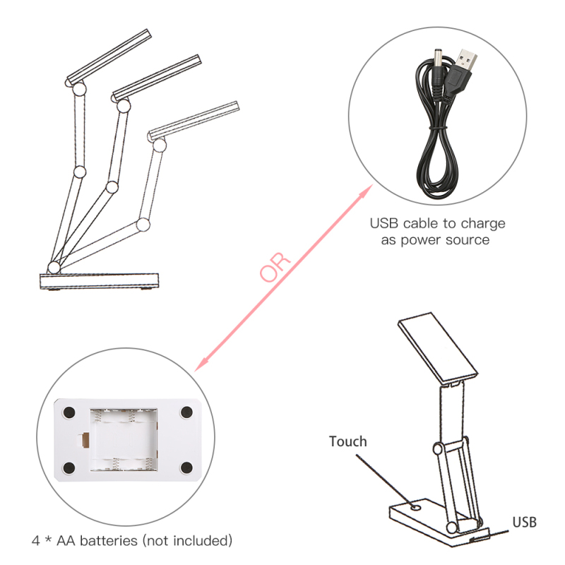 Lampe de table pliante Irovami - vue complète