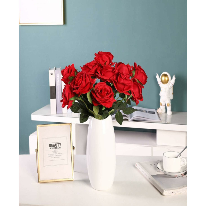 Bouquet de 12 roses rouges en soie Irovami vue générale