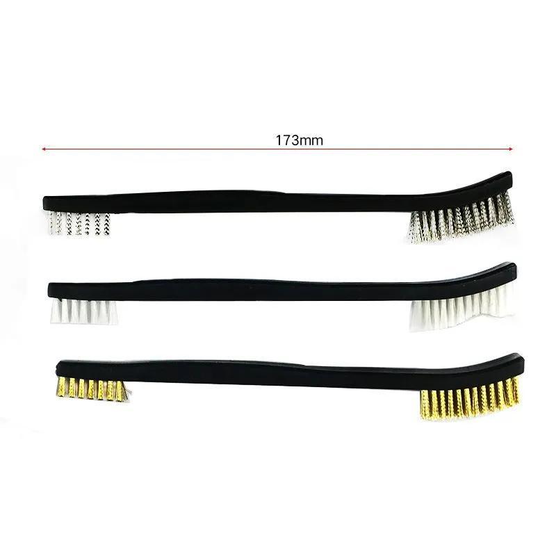 Set de 3 brosses métalliques Irovami - laiton, nylon, acier inoxydable - vue générale