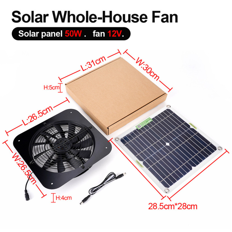 Dimensions panneau solaire et ventilateur