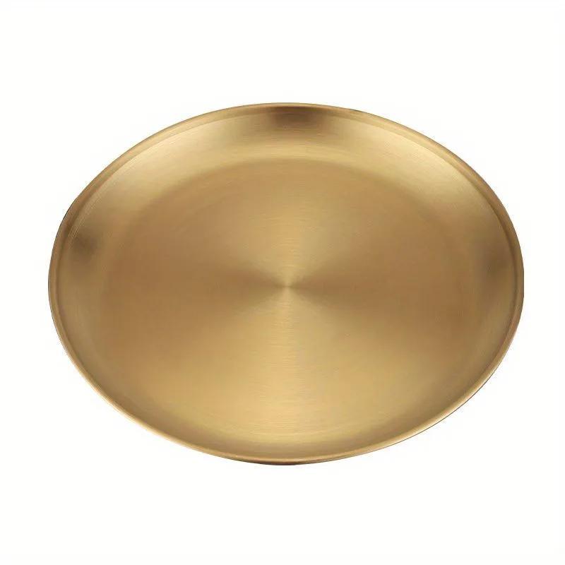 Plat de service acier inoxydable 14 cm or - vue d'ensemble