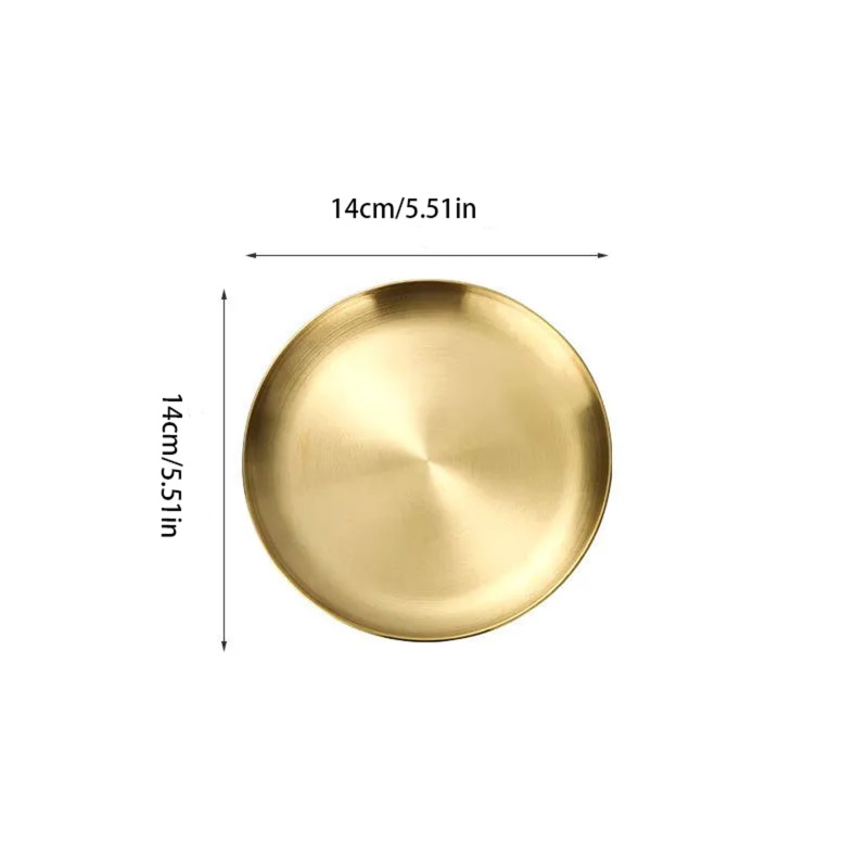 Plat de service acier inoxydable argent - dimensions 14 cm