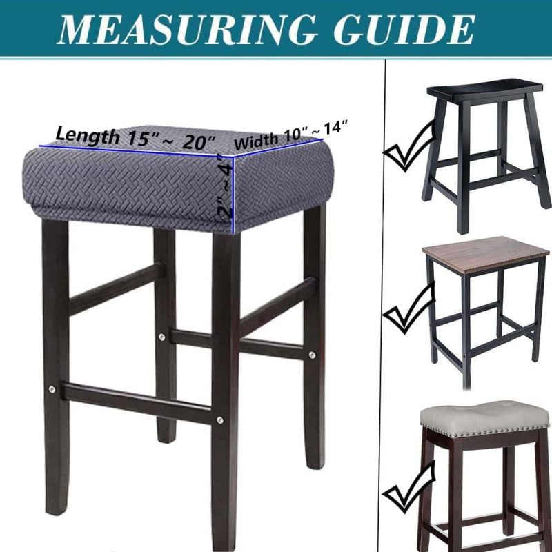 Housses tabourets extensibles avec élastique antidérapant