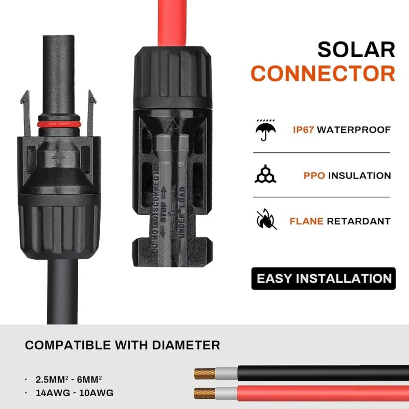 Juego de conectores MC4 para paneles solares - descripción general