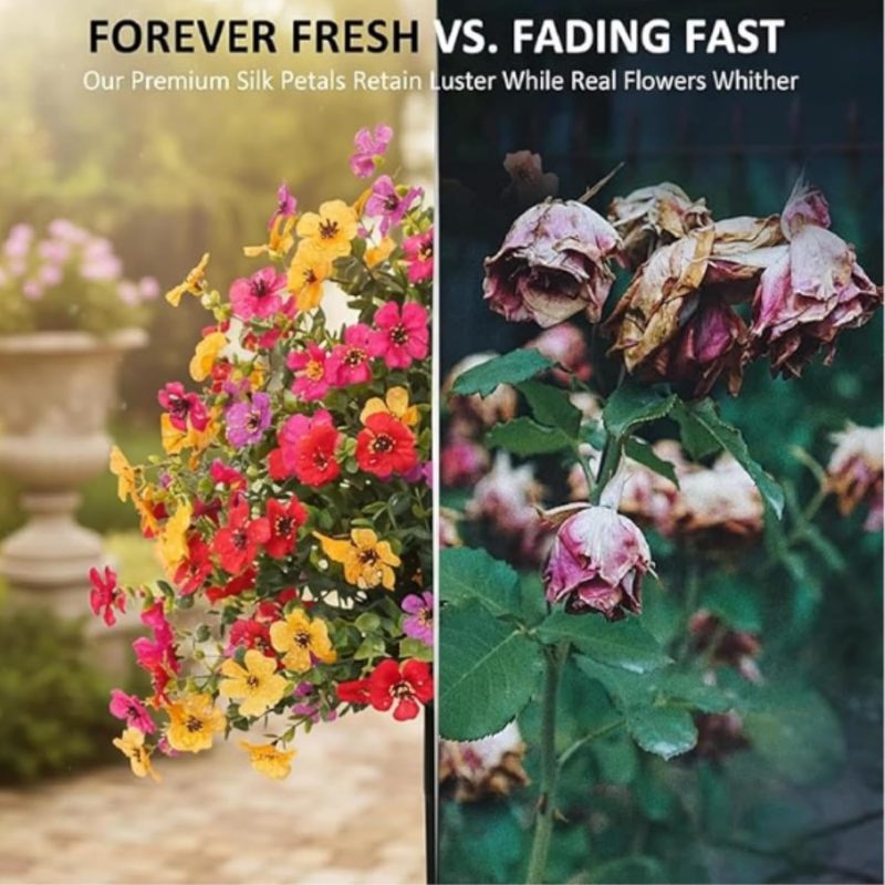 Comparación de flor artificial vs. violeta real