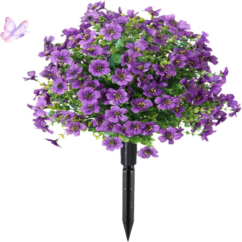 Irovami Flor artificial morada de 60 cm para jardín