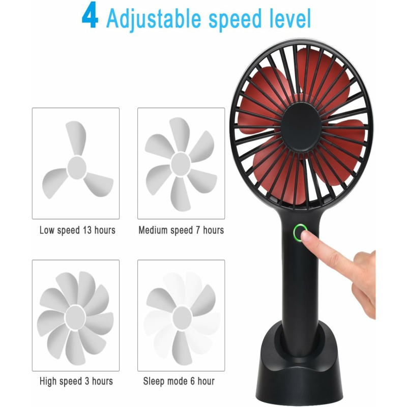 Descripción general del mini ventilador portátil negro