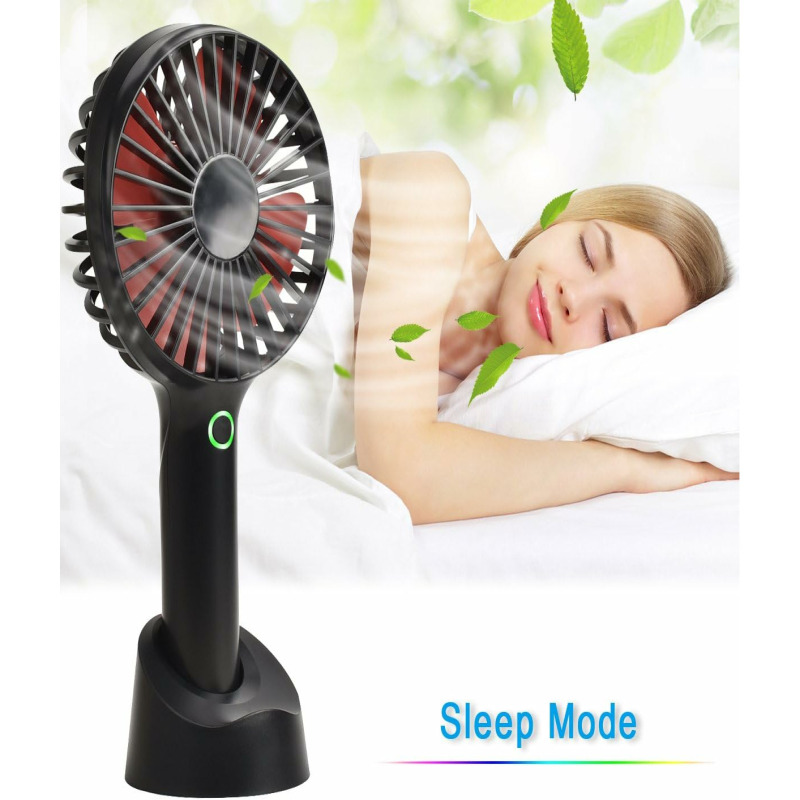 Mini ventilador con base desmontable y soporte para teléfono
