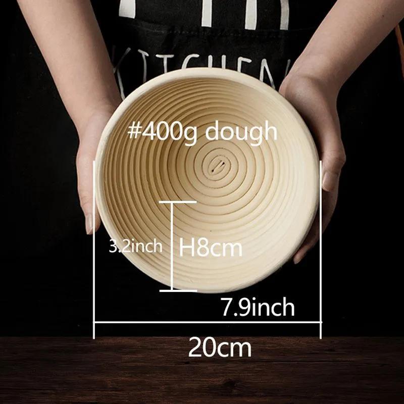 Cesta de pan redonda de ratán natural de 20 cm - Descripción general