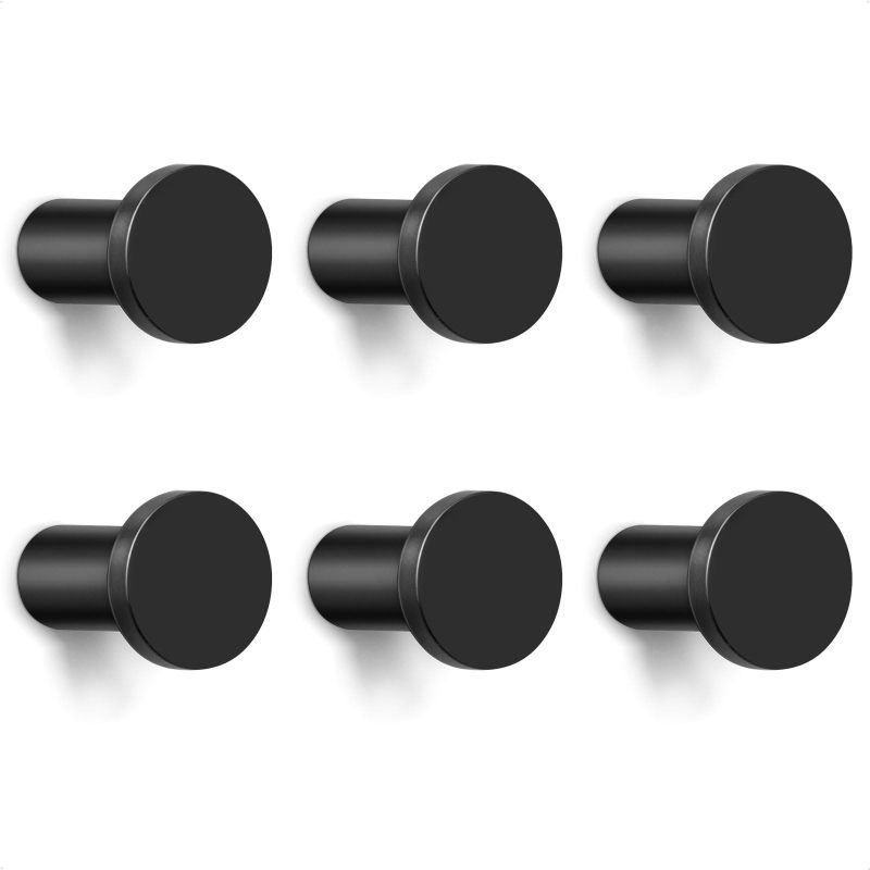 Juego de ganchos de pared de diseño minimalista en negro mate