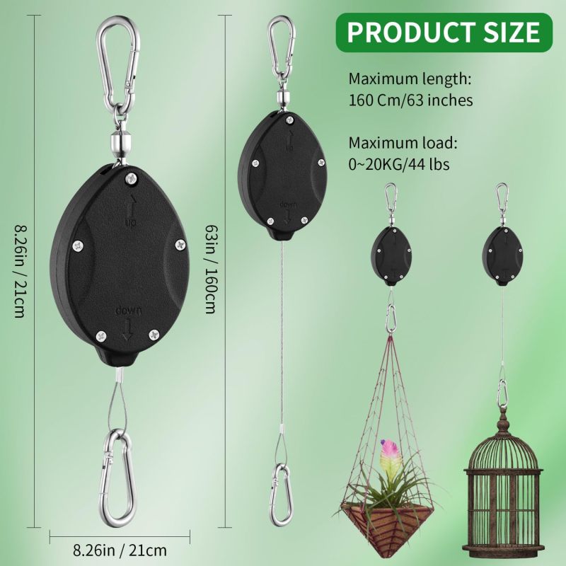 Juego de 4 soportes retráctiles para plantas - descripción general