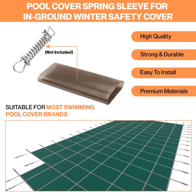 Manchon installé sur un ressort de couverture de piscine