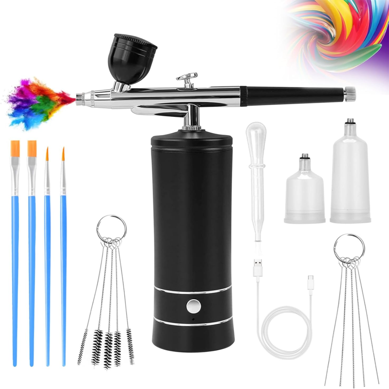 Aérographe portable 0.3mm avec godets 7CC 20CC 40CC pour maquettes et coiffure