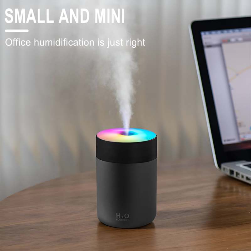 Humidificador en funcionamiento en un dormitorio