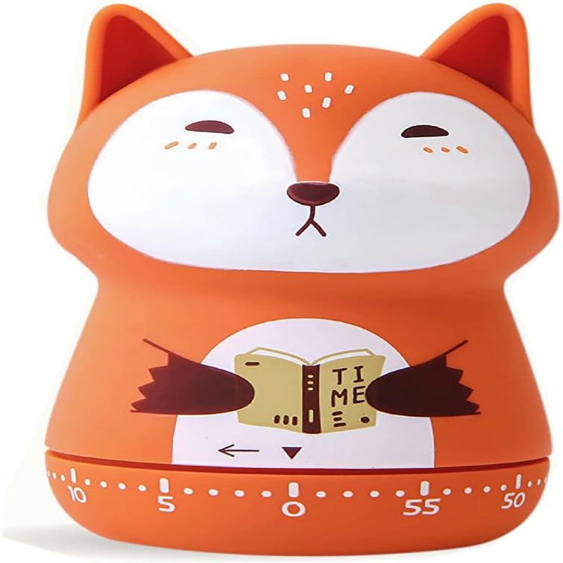 Minuteur mécanique renard orange 60 minutes - vue d'ensemble