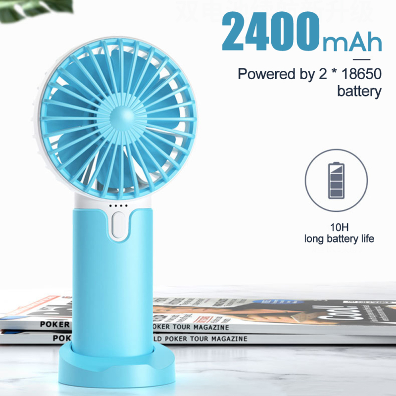 Mini ventilador portátil, blanco, vista general