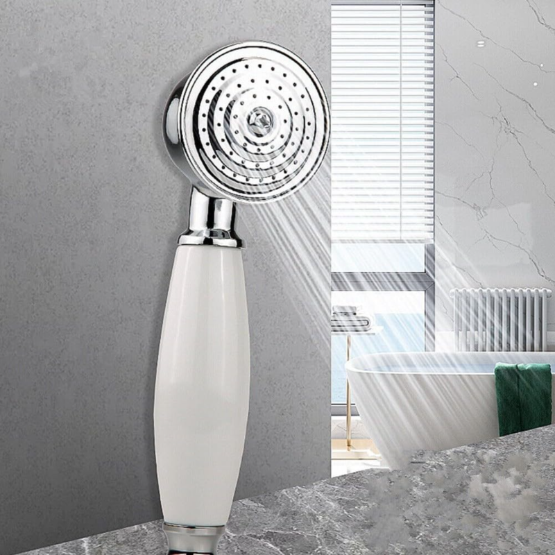 Pommeau de douche en céramique effet pluie style rétro Irovami - vue d'ensemble