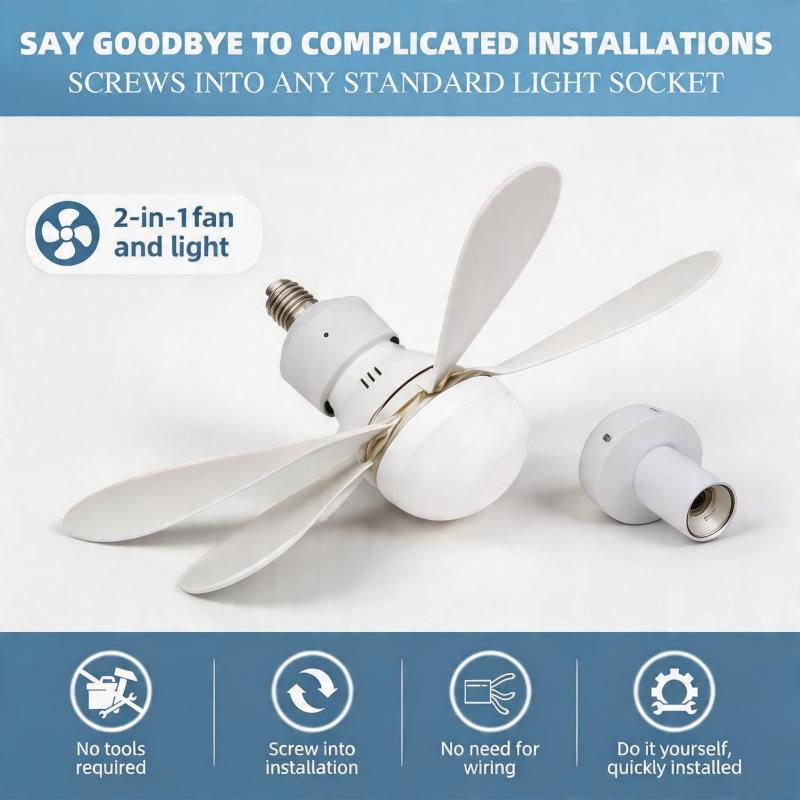 Ventilateur de plafond avec éclairage LED blanc - vue d'ensemble