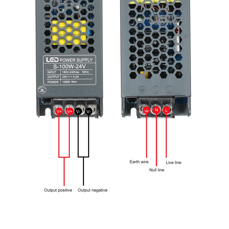 Schéma de connexion : entrée 180-240V, sortie 24V 4.2A