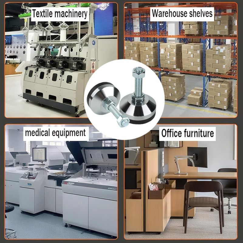 Applications: machines textiles, étagères, équipements médicaux, meubles de bureau