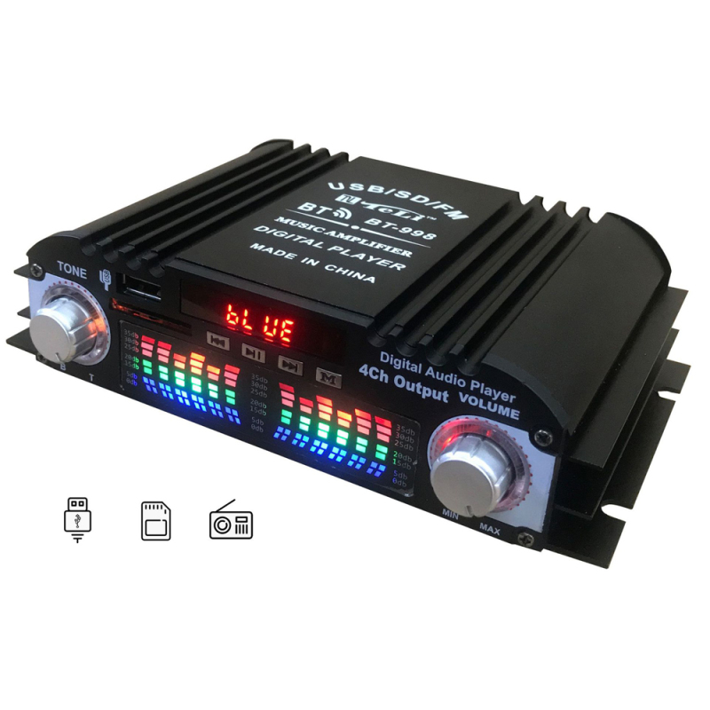 Ampli 4 canaux pour voiture et home cinéma - détail