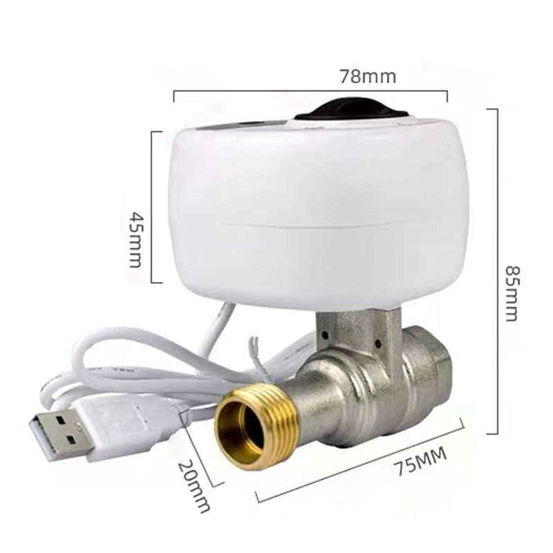 Vanne à bille WiFi intelligente - vue d'ensemble avec dimensions