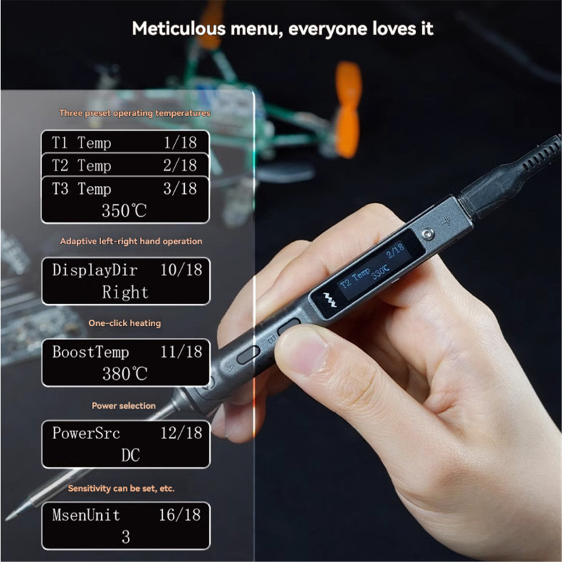 Écran OLED TS101 - affichage température 300°C