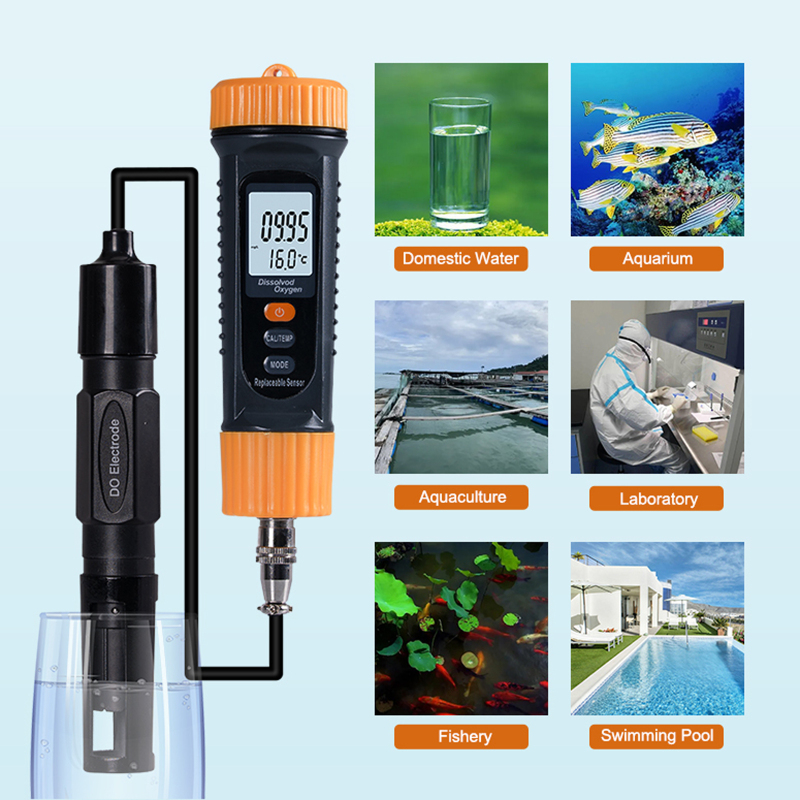 Testeur d'oxygène dissous avec sonde et écran LCD - détail