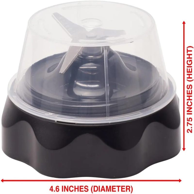Dimensiones de la cuchilla: 4,6 pulgadas (≈11,7 cm) de diámetro, 2,75 pulgadas (≈7 cm) de altura