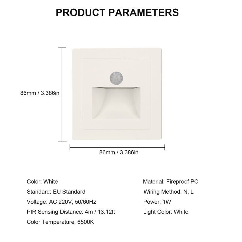 Aplique de pared LED para escaleras - diagrama de instalación cableada