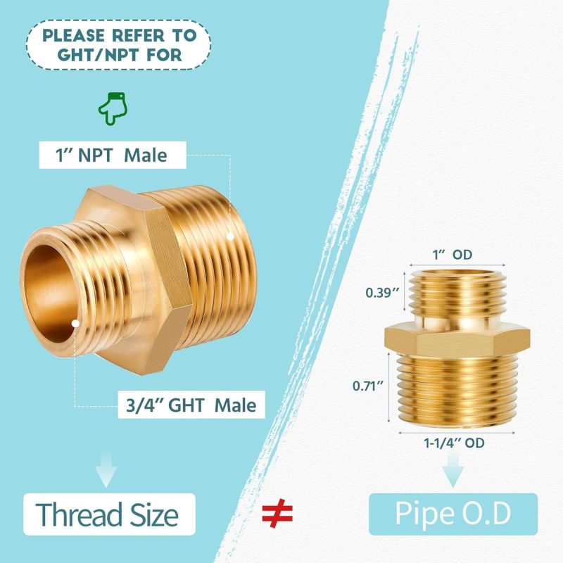 Irovami raccord laiton 3/4″ vers 1″ sans plomb vue générale