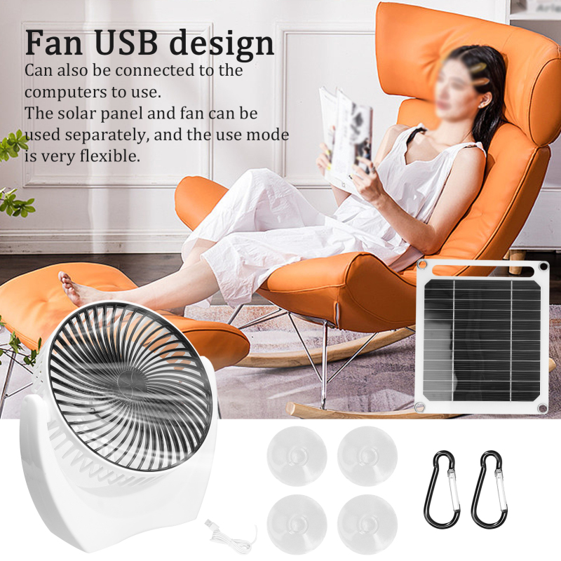 Kit ventilateur solaire portable Irovami - détail des accessoires