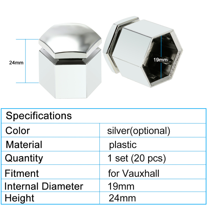 Dimensiones: diámetro interior 19 mm, altura 24 mm