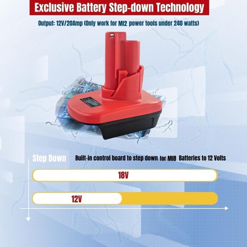 Adaptateur M18 vers M12 sur batterie