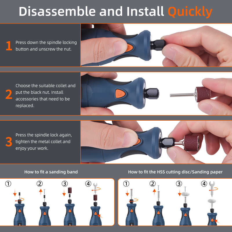 Changement rapide pince - accessoires outil rotatif